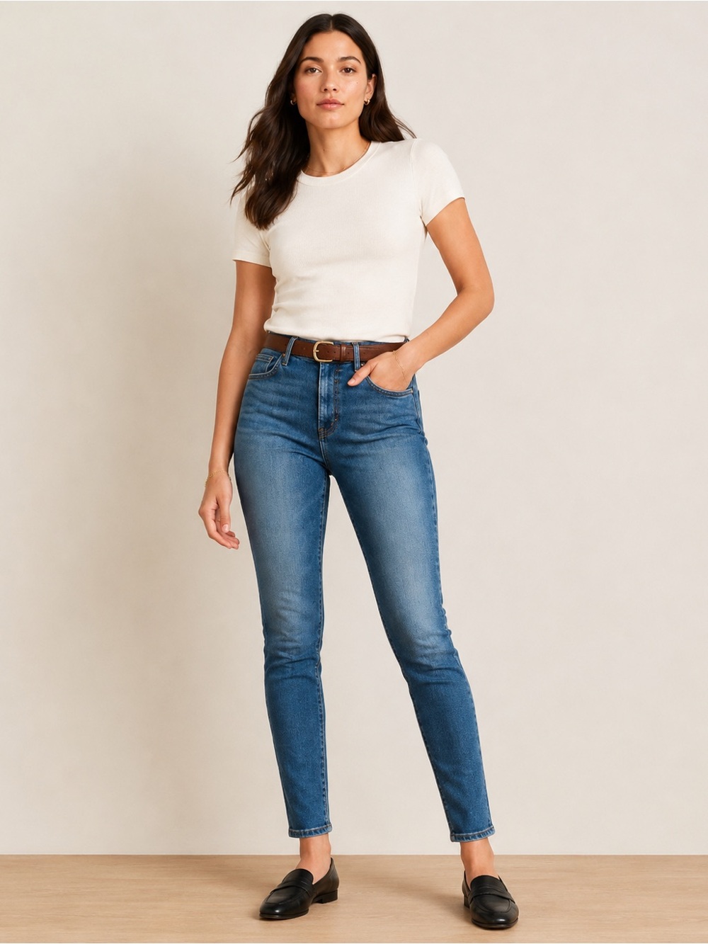 J. Crew High-Rise Skinny Jeans in Medium Blue